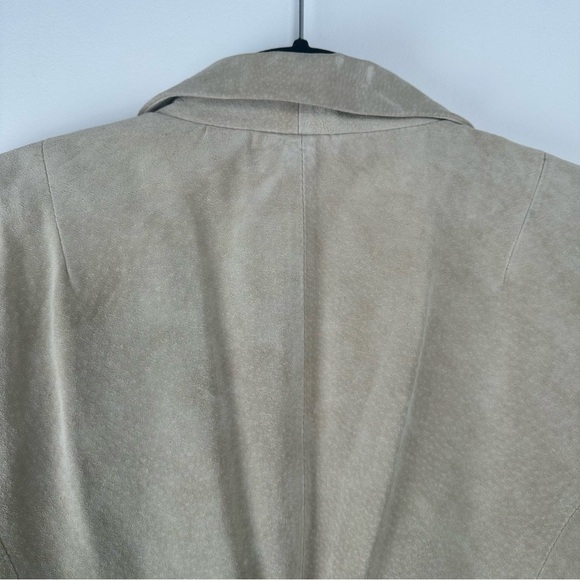 Denim & Co Women’s Suede Blazer Jacket Size Medium Tan Leather Office Wear - Picture 9 of 10
